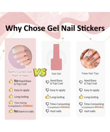 Semi Cured Gel Nail Strips Toenail Wraps Soft Self-Adhesive Gel Pedicure Stickers Salon-Quality Long Lasting Easy to Apply & Remove (Glitter & White) - Buy Online on SooperMarket.com