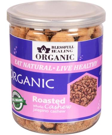 Blessfull Healing Organic Natural Vegan Jalapeno Roasted Whole Cashew Nuts Crunchy Kaju 300 Gram - Buy Online on SooperMarket.com