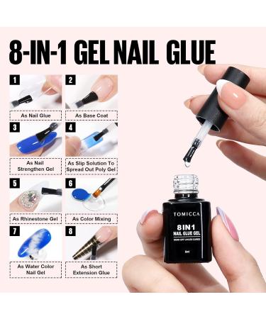 TOMICCA French Nail Extension Kit with Portable Lamp and Glue - 240 Short Almond Nail Tips - DIY Gel Nail Art Tools - Buy Online on SooperMarket.com