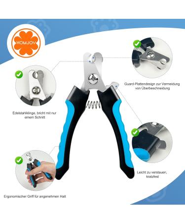 HOMJOY Professional Pet Nail Scissors & Files - Stainless Steel Nail Clippers for Dogs Cats Guinea Pigs - Safe & Durable Blue - Buy Online on SooperMarket.com