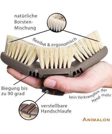 Animalon Careflex Root Brush - Natural Horse Brush with Hard Bristles Ergonomic Design Flexible Cardboard & Velcro Fastener - Premium Quality Care for Your Horse - Buy Online on SooperMarket.com
