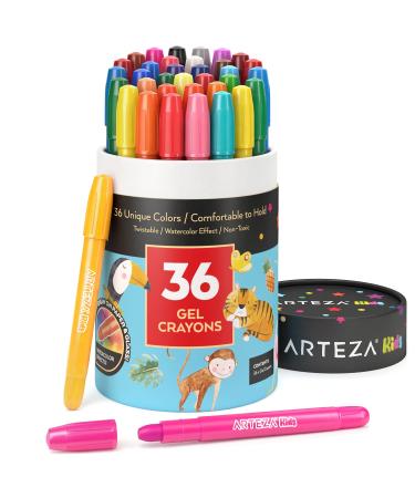 Arteza Kids Gel Crayons  36 Count  Twistable and Washable Jumbo Crayons  School Supplies for Classrooms  Students  and Teachers 36 Count (Pack of 1)