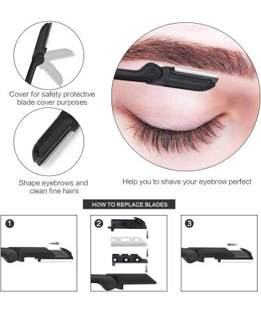 6 Piece Tweezers Set Eyebrow Tweezers Scissors Set with Stainless Steel Point Slant Flat Tip Tweezers and Eyebrow Razor and Scissors for Eyebrows Plucking Facial Body / Ingrown Hair Removal-Packed in Leather Case - Buy Online on SooperMarket.com