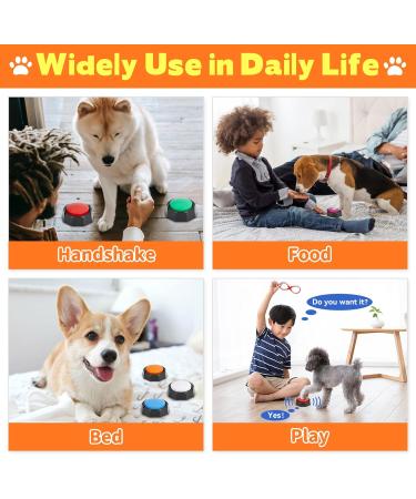 Dog Recordable Training Buttons Set of 6 Colors Dog Training Buzzer Dog Talking Buzzers Button with 25 Stickers and 3 Mats Louder Clearer Record & Playback Message for Communication&Training - Buy Online on SooperMarket.com