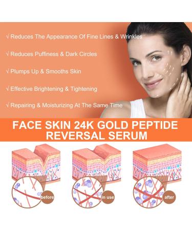 24K Gold Peptide Reversal essence Liquid Moisturizing Moisturizing Wrinkle Resisting Firming Skin Fading Facial Fine Lines essence - Buy Online on SooperMarket.com