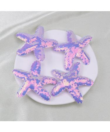 Sequin Starfish Hair Clips - Purple Glitter Hair Pins for Women and Girls (4PCS) - Buy Online on SooperMarket.com