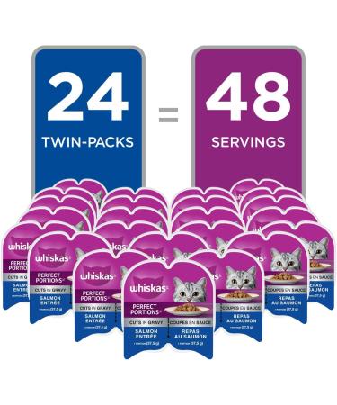 whiskas Perfect Portions Wet Cat Food Cuts in Gravy Salmon 75 gram (Pack of 24) - Packaging May Vary - Buy Online on SooperMarket.com