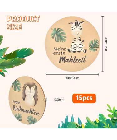 Funmo 15-Piece Baby Monthly Milestone Cards Double Sided Wooden Prop for Newborn Photography and Birth Announcements - Buy Online on SooperMarket.com