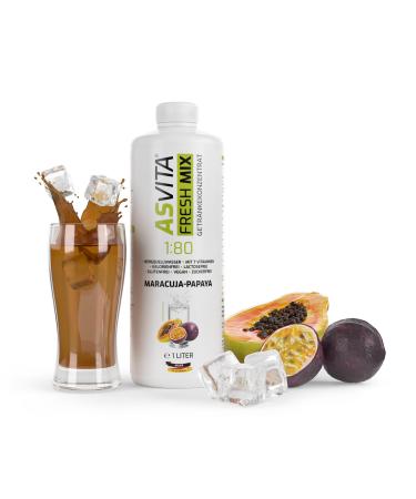 Asvita drinks concentrate fresh mix 1: 80-1 liter bottle - syrup sugar -free - 26 delicious beverage concentrate flavors (maracuja papaya) ideal with water
