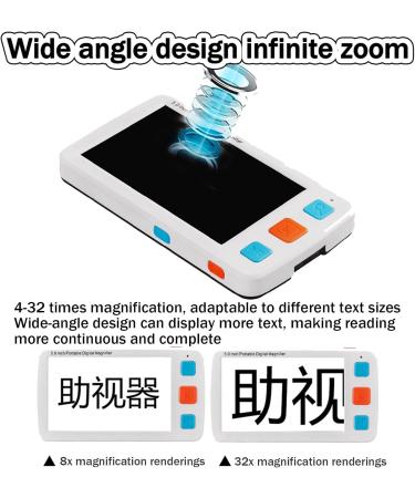 Digital Video Magnifier Handheld Portable Mobile Electronic Reading Aid Portable Digital Video Magnifier 5 Inch Low Vision Magnifier with 2x-32x Times Zoom Black - Buy Online on SooperMarket.com