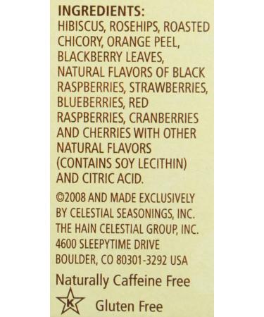 Celestial Seasonings Wild Berry Zinger Herbal Tea - Caffeine Free, 20 Bags - 1.7 oz - Buy Online on SooperMarket.com