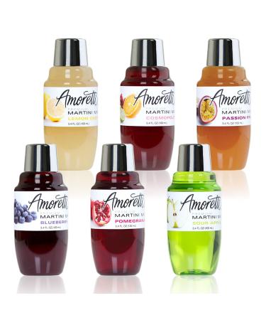 Amoretti Premium Martini Cocktail Mix Minis, 3.4 fl oz 6 Pack
