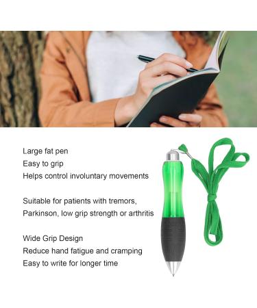 5-Piece Weighted Pens for Hand Tremors | Extra Wide Grip Retractable Fat Pens for Arthritis & Parkinson's - Green - Buy Online on SooperMarket.com
