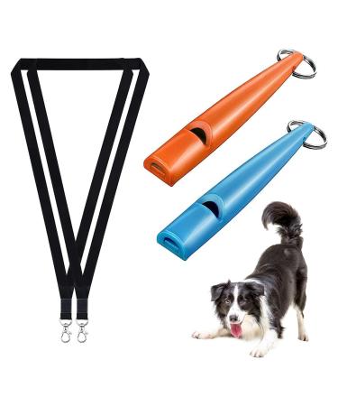 Fanna's dog whistle 2 pieces of dog whistle R tter R tter Call with a free pipe band adjustable high frequency loud and far -reaching for effective dog training successful dog training blue/orange and blue