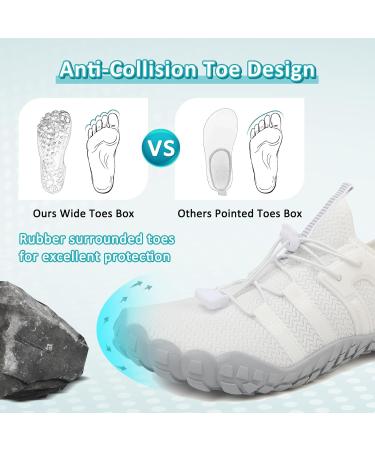 Ziitop Unisex Water Shoes for Men & Women - Quick-Dry Barefoot Beach Pool & Hiking Footwear (EU Sizes 36-46) - Light & Soft Surf Shoes in White Gray - Buy Online on SooperMarket.com