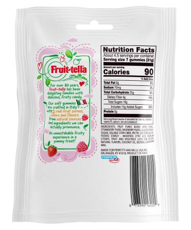 Fruit-tella Soft Gummy Candy - Strawberry and Raspberry Flavors 5 oz (Pack of 12) | Nut Free, No High-Fructose Corn Syrup - Buy Online on SooperMarket.com