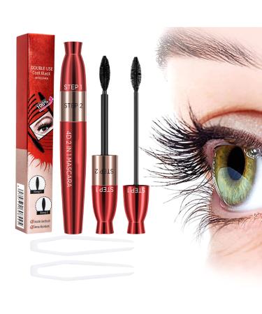 4D Lengthening Curling Mascara 4D Lengthening Curling Mascara 2 In 1 Waterproof 4D Lengthening Curling Mascara for Straight Lashes Waterproof (1pcs)