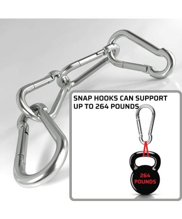 6 Pack of 2 1/4 Inches Stainless Steel Safety Spring Snap Hook Carabiner  Multi-Purpose Heavy Duty Stainless Steel Carabiner Clips for Keys Swing Set Camping Fishing Hiking Traveling - Buy Online on SooperMarket.com