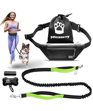 Petccessory Hands Free Dog Lead - Dog Training Leads with Adjustable Waist Belt Reflective Bungee Dog Lead - Perfect for Walking Jogging and Running with Your Pet - Dog Running Lead