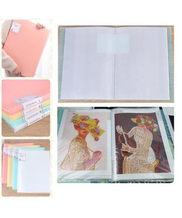 A3 Diamond Painting Storage Book 30 Pages, Art Portfolios Painting Storage Book Clear Pockets Sleeves Protectors for Artwork, Report Sheet, Letter Album Folder Storage Bag, 11*17in/44 X 32.5cm (Green)