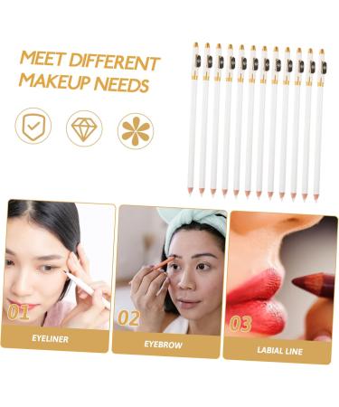 Gogogmee 12pcs Eyebrow Pencil Sharpener Women Eyebrow Pencil Makeup Brow Pencil Eyeliner Pencil White Wooden - Buy Online on SooperMarket.com