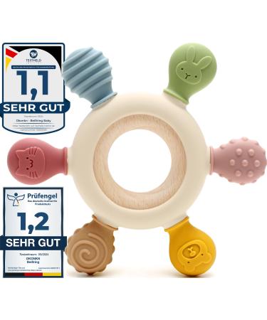 Okonkn Beißring Baby 2024 Baby toys 3-6-12 months toothing aid baby bpa-free silicone baby accessories for boys and girls baby toys 4 months+ 1 piece