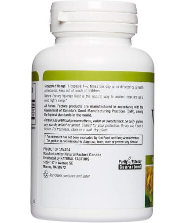 Valerian Root Extract by Natural Factors - 90 capsules - Buy Online on SooperMarket.com