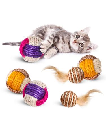 Skrtuan cat toys ball 6PCs cat balls interactive feather toy cat toys ball for indoor use interactive toys for cats cat toys self -employment