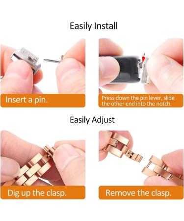Dilando Stainless Steel Metal Link Band for Fitbit Inspire 2 - Rose Gold Adjustable Wristband Bracelet for Women - Buy Online on SooperMarket.com