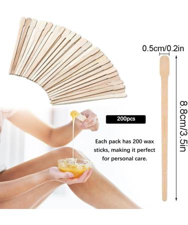 200pcs Wooden Eyebrow Spatulas for Waxing - Small Wax Sticks & Waxing Set - Buy Online on SooperMarket.com