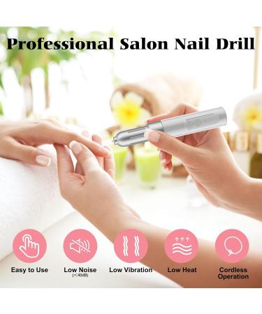 Portable Electric Nail File Kit | Rechargeable Base | 12 Bits | 6 Speeds | Professional Nail Drill for Acrylic Gel Nails | Gifts for Women - Buy Online on SooperMarket.com
