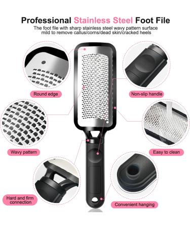 Professional Pedicure Kit Stainless Steel Heel Scraper for Women Feet Care Foot Pumice Stone for Feet Hard Skin Remover in Shower Pumice Stone and Brush for Feet Callus Removal at Home/Salon - Buy Online on SooperMarket.com