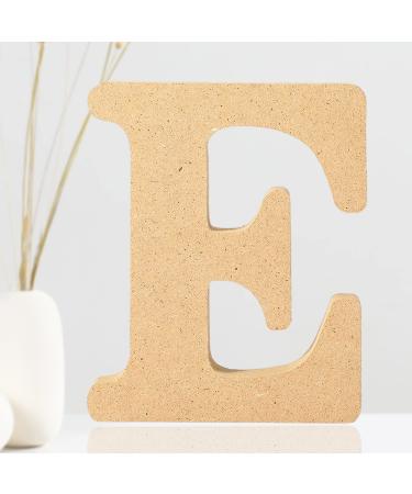 6 Inch Designable Wood Letters  Unfinished Wood Letters for Wall Decor Decorative Standing Letters Slices Sign Board Decoration for Craft Home Party Projects (E)