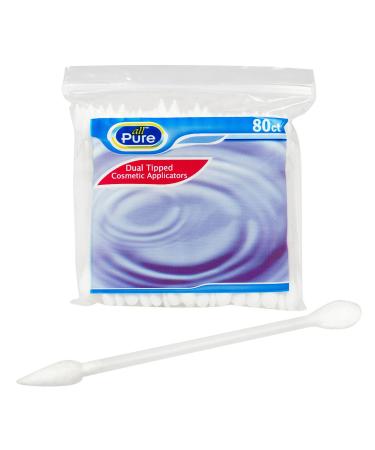 All Pure Cosmetic Applicators - 80 ct - Dual Tipped One Pointed Tip & One Flattened tip