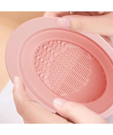 Teksome Makeup Brush Cleaner Mat - Silicone Foldable Brushes Scrubber Bowl Compact Washing Supplies For Cleansing Makeup Sponges Brushes & Applicators Pink - Buy Online on SooperMarket.com