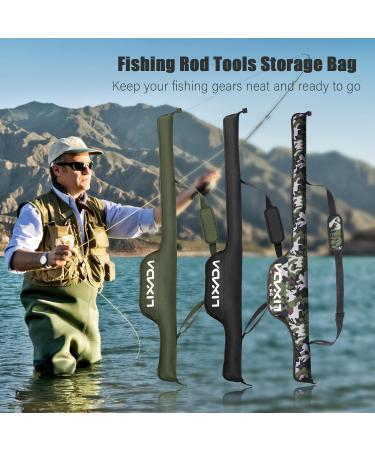 Lixada 55 Inch Portable Folding Fishing Rod Bag - Army Green | Protective Cover Case for Fishing Poles | Tackle Storage Solution - Buy Online on SooperMarket.com