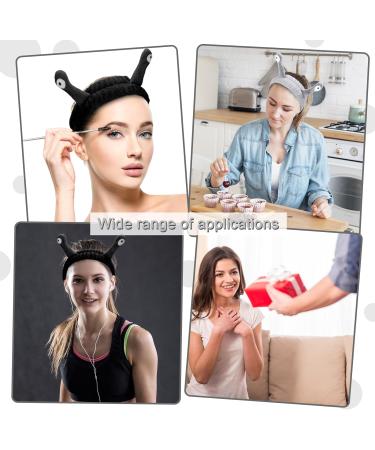 Heyu-Lotus 2 PCS Snail Face Wash Headband for Women Girls | Spa Hair Bands | Makeup Head Band | Coral Fleece | Skincare Headband | Elastic Headband | Hair Accessories (Grey+Black) - Buy Online on SooperMarket.com