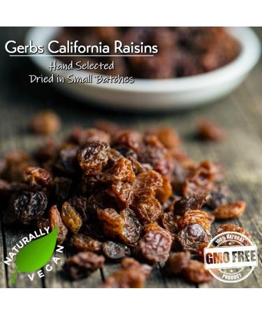 GERBS California Raisins 2 LBS - Resealable Bulk Bag | Allergy-Friendly, Calcium & Iron-Rich, Sulfur Dioxide-Free | Antioxidant-Packed, Gluten & Peanut-Free - Buy Online on SooperMarket.com