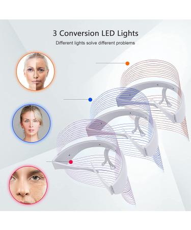 LED Light Facial Mask | 3 Colors Photon Beauty Device for Facial Rejuvenation & Anti-Aging - Buy Online on SooperMarket.com
