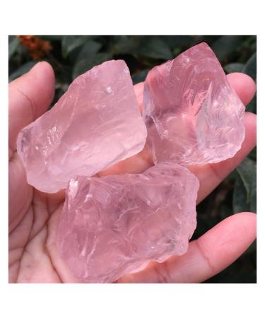 Natural Crystal Rough 3pcs Natural Pink Rose Quartz Crystal Rough Gemstone Specimen