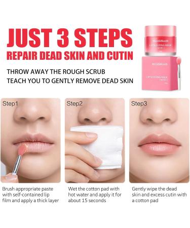 Lip Mask - Lip Sleeping Mask - Lip Sleep Mask Overnight Lip Skincare Lip Oils - Lip Moisturiser for Dry Chapped Peeling Cracked Lips Fades Lip Lines Lip Balm for Moisture Lip Care - Buy Online on SooperMarket.com