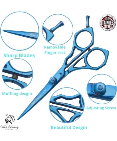 Glamified Glam Blue 6'' Hairdressing Scissors Professional Hairdressers Scissors Barber Scissors for Hair Cutting RightHand Hair Cutting Scissors Sharp Blades Hair Scissors for Women Men & Kids. - Buy Online on SooperMarket.com
