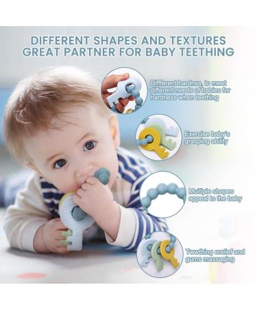 BPA-Free Baby Bite Ring Toy Keys | Teething Aid for Babies 3+ Months | Blue Bite Ring - Buy Online on SooperMarket.com