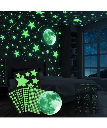 ECHOCUBE Glow in the Dark Wall Stickers Set - 637pcs Stars, Moon and Dots for Kids Bedroom Decor - Buy Online on SooperMarket.com
