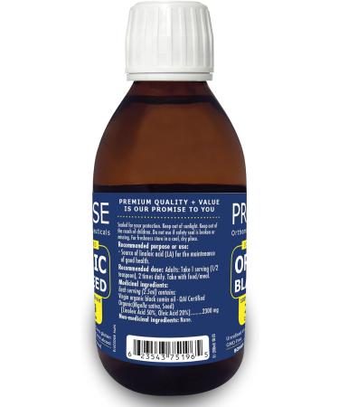 300ml (10oz) ORGANIC BLACK SEED Oil Vegan Friendly Up to 3% The Thymoquinone 100% Pure Natural Cold Pressed 2300mg Ultra Strength Glass Bottle - Buy Online on SooperMarket.com