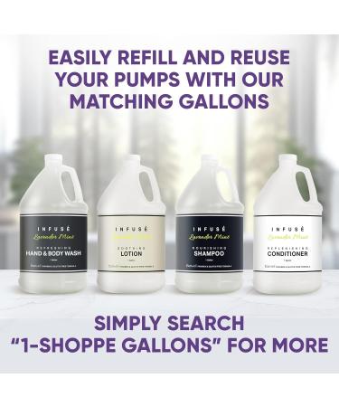 Infuse Lavender Mint Spa Collection Set | 10.14 oz Shampoo Conditioner Hand/Body Wash & Lotion - Luxury Amenities for Hotels & Home - Buy Online on SooperMarket.com