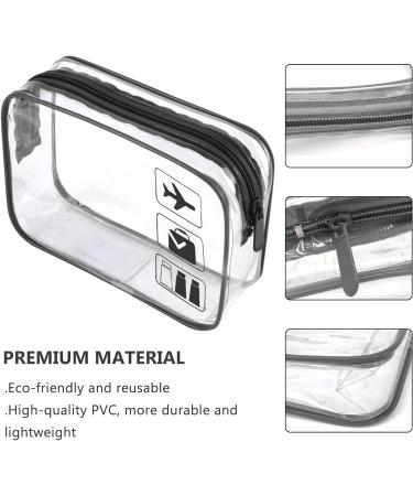 2pcs Clear Travel Toiletry Bag Set - TSA Approved Quart Size, Transparent Airport Carry-on Liquid Bags for Easy Security Check (Black) - Buy Online on SooperMarket.com