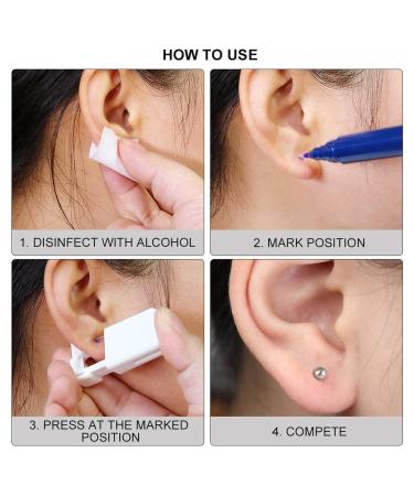 4 Pack Disposable Self Ear Piercing Gun Kit with Earring Studs - Light Grey - Buy Online on SooperMarket.com