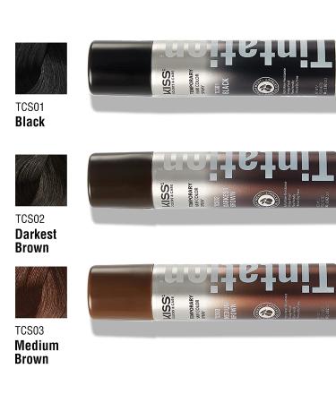 Kiss Root Cover Up Gray Concealer Spray 2 PACK (Medium Brown) - Temporary Hair Color Root Touch Up Dye 2.82 oz - Buy Online on SooperMarket.com
