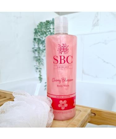 SBC Skincare Cherry Blossom Body Wash 500ml - Delicately Fragranced Pampering Bubble Bath or Shower Gel - Buy Online on SooperMarket.com